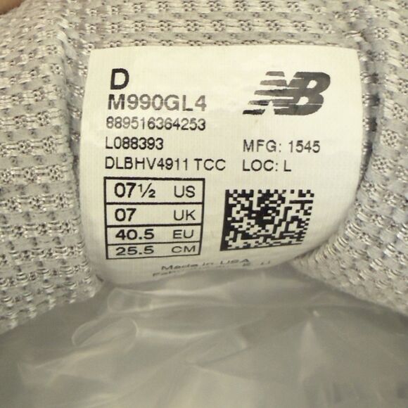 USED New Balance 990v4 Grey Castlerock Made in USA - Size 7.5 - NO INSOLES OBO